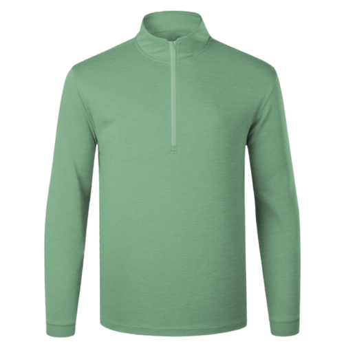 Men's Green 1/4 Zip Golf Pullover - Fairway Fog Performance Layer